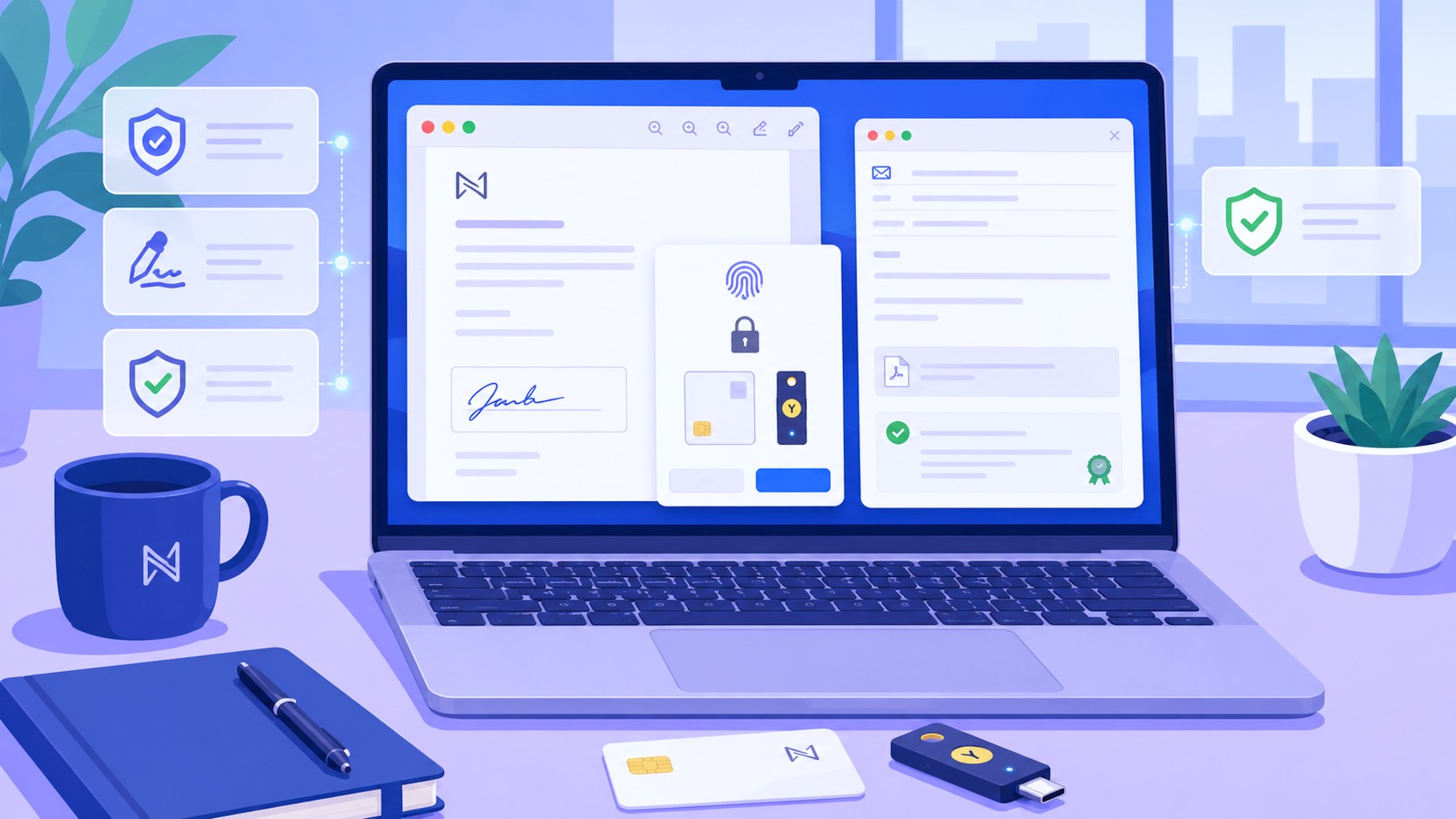 Mac document and email signing workflow backed by PIV hardware.